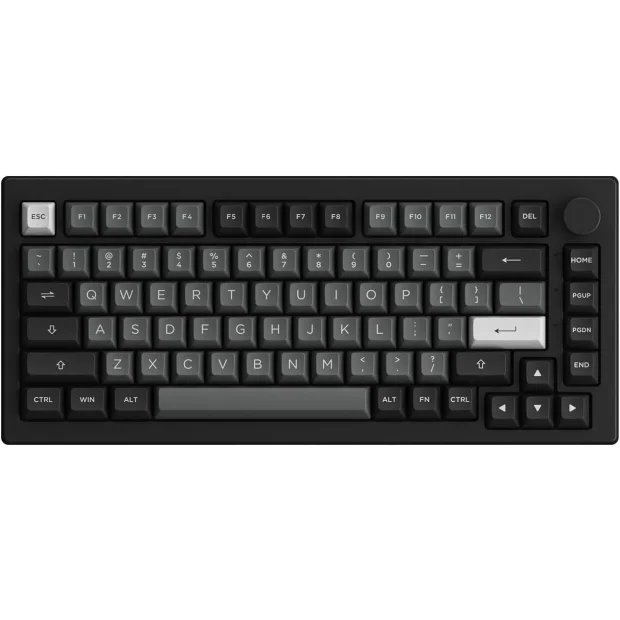 Клавиатура Akko 5075B Plus Black & Silver (Akko Cream Yellow V3)